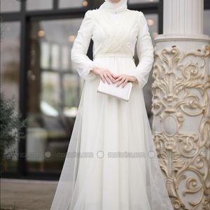 Long sleeve wedding or reception dress